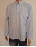 Grandad Button Thru Cotton pinstripe Shirt - Small - XXL Casual Shirt