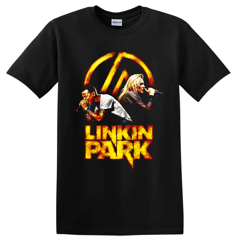 Linkin Park T Shirt Rock Band Singers Microphone Graphic Concert Music Art Tee
