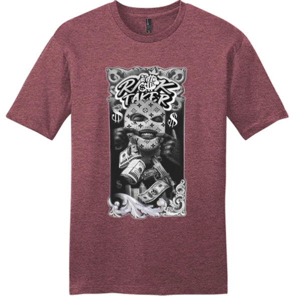 NEW Art Society RISK TAKER HEATHER CARDINAL Tee Shirt SMALL-4XLARGE MADE IN USA