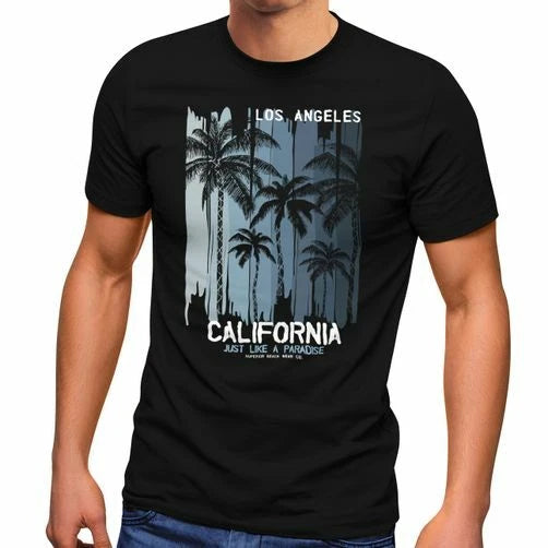 Neverless® Men's Los Angeles California USA Summer Printed Print T-Shirt