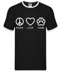 Peace, Love And Dogs - Mens Ringer - Dog Cute Puppy Loves Pet Pets