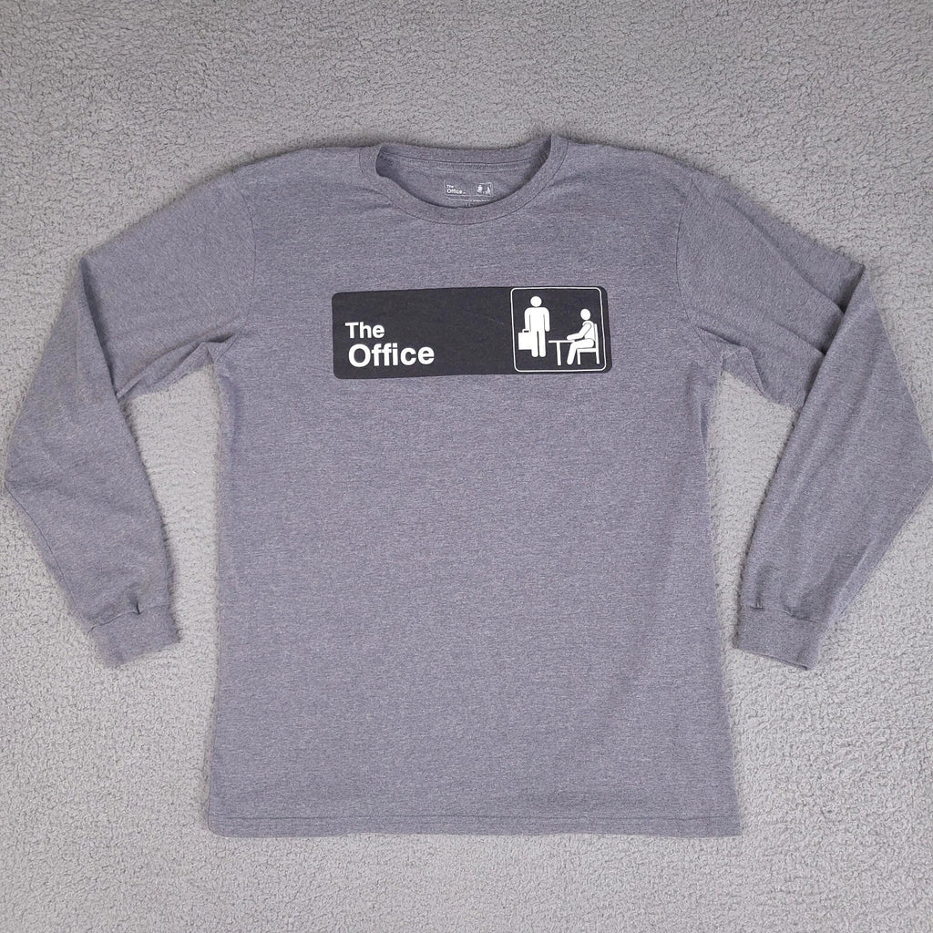 The Office T-Shirt Mens Large Gray Long Sleeve Dwight Michael Graphic Tee