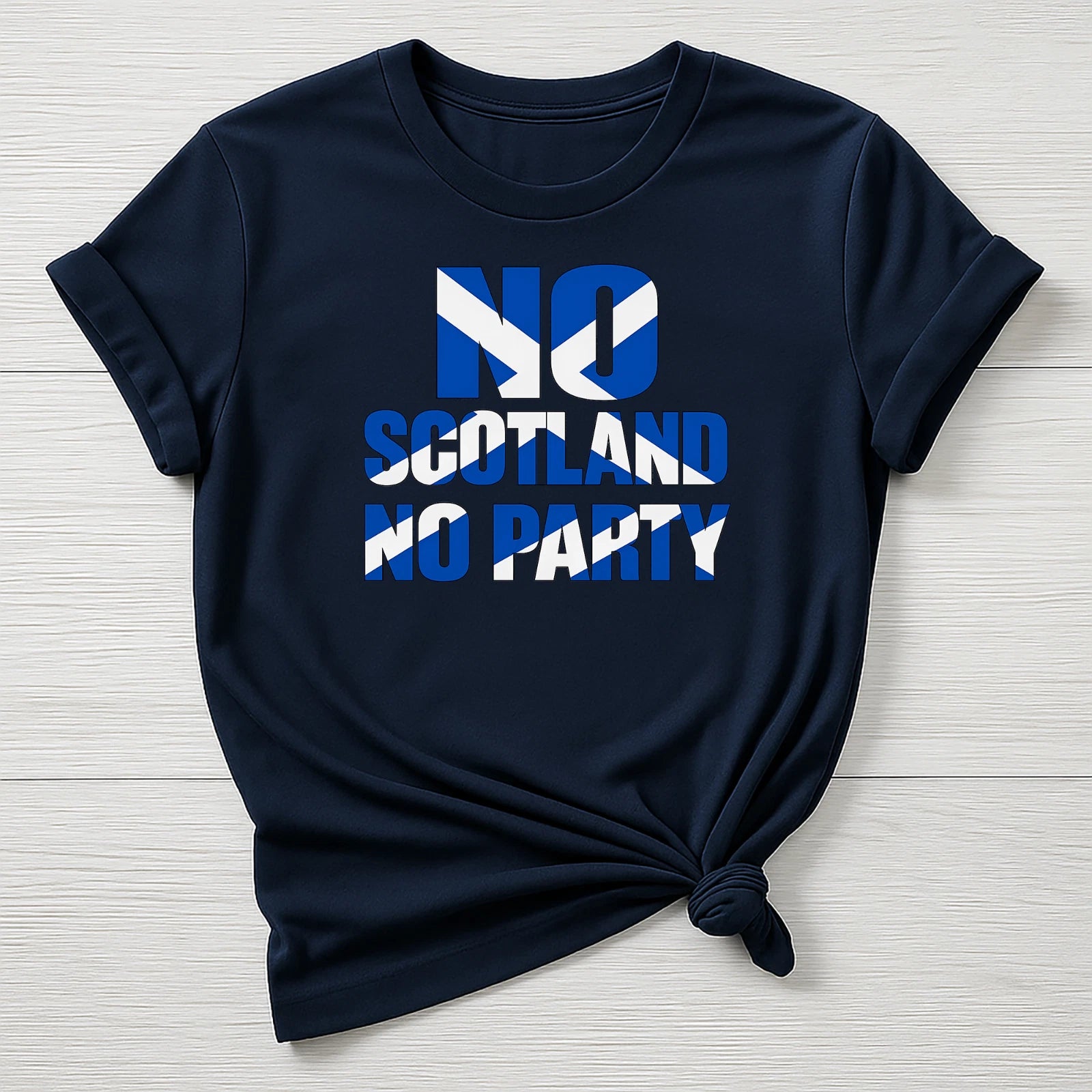 No Scotland No Party Football T-Shirt :  World Cup Design, Gildan Softstyle