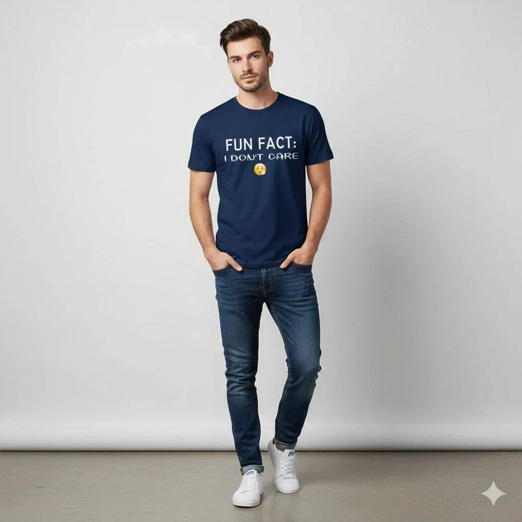 Fun Fact I Don't Care T-Shirt Mens Funny Slogan Sarcastic Humour Joke Tee Gift
