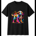 Psychedelic Puppy Torn Paper Dog Cute Mens T-Shirt Black 100% Cotton Kawaii Tee