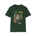 Lucky At Work Shirt St Patrick's Day Funny Office Humor Irish Green Graphic Tee