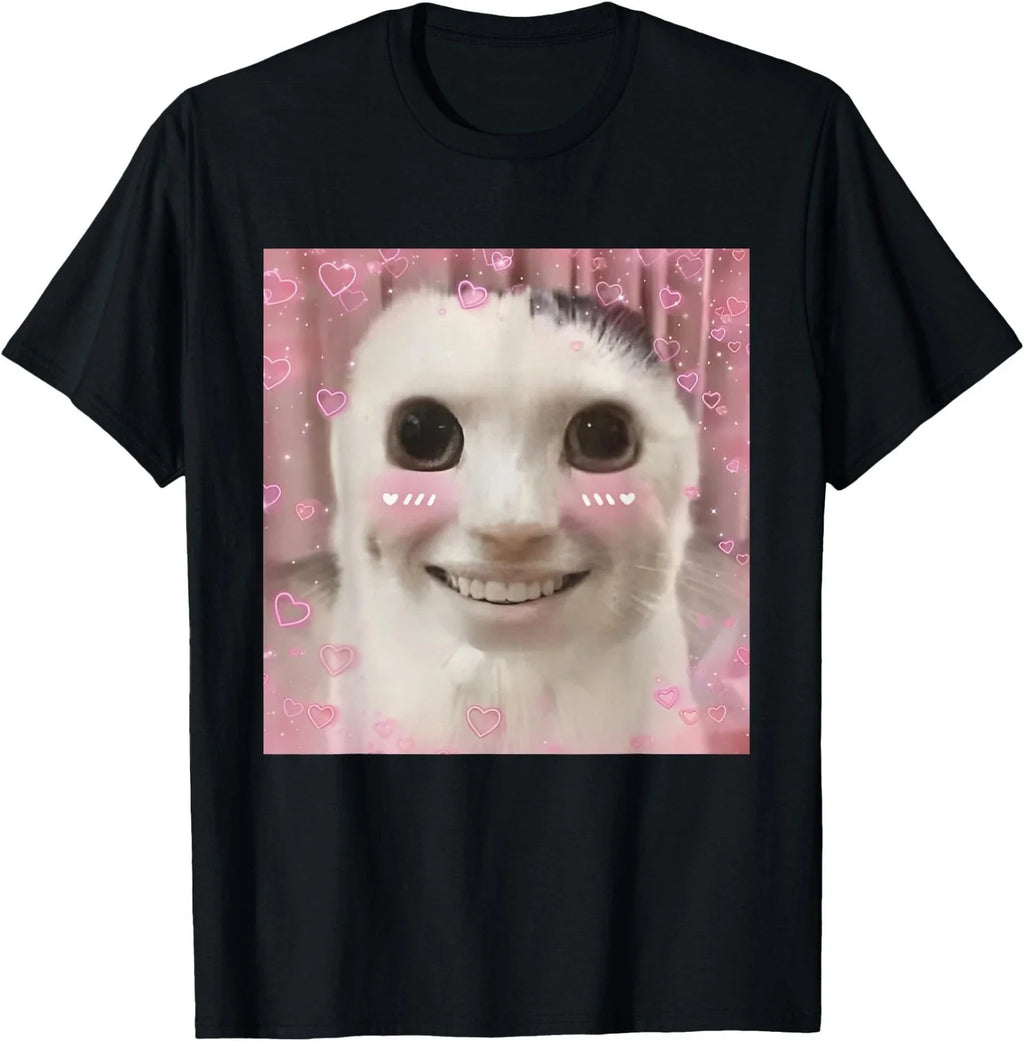 Goofy Ahh Cat Meme Dank Cursed Weirdcore Cringey Banana Cat T-Shirt