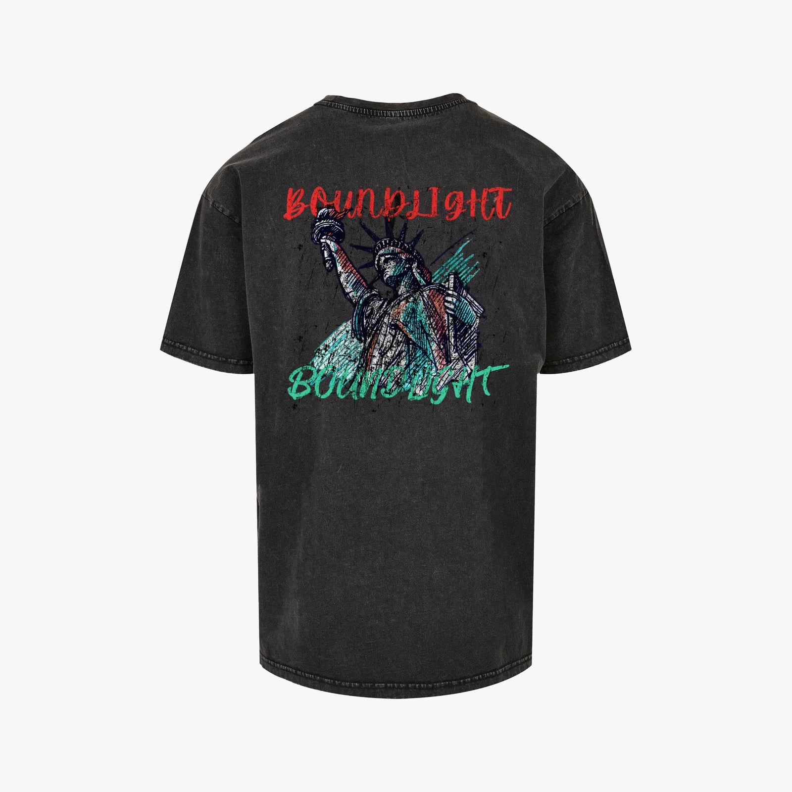 Boundlight Oversized Streetwear T-Shirt, Statue of Liberty Freedom , Loose Fit