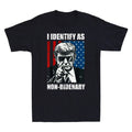 I Identify As Non Bidenary American Flag Patriots Funny Joke Meme Men's T-Shirt