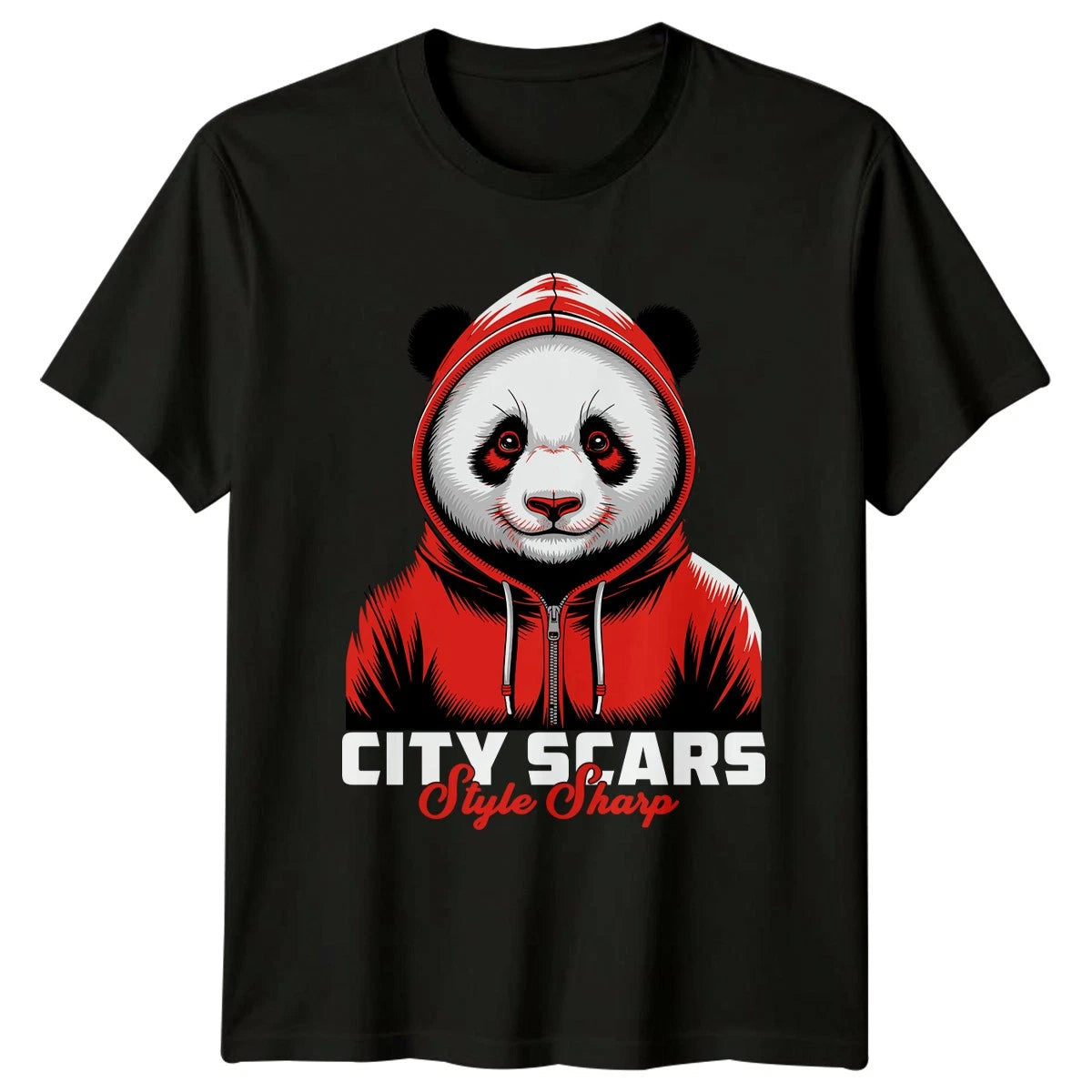 City Scars Style Sharp T-Shirt Urban Streetwear Panda Gift For Him And Her