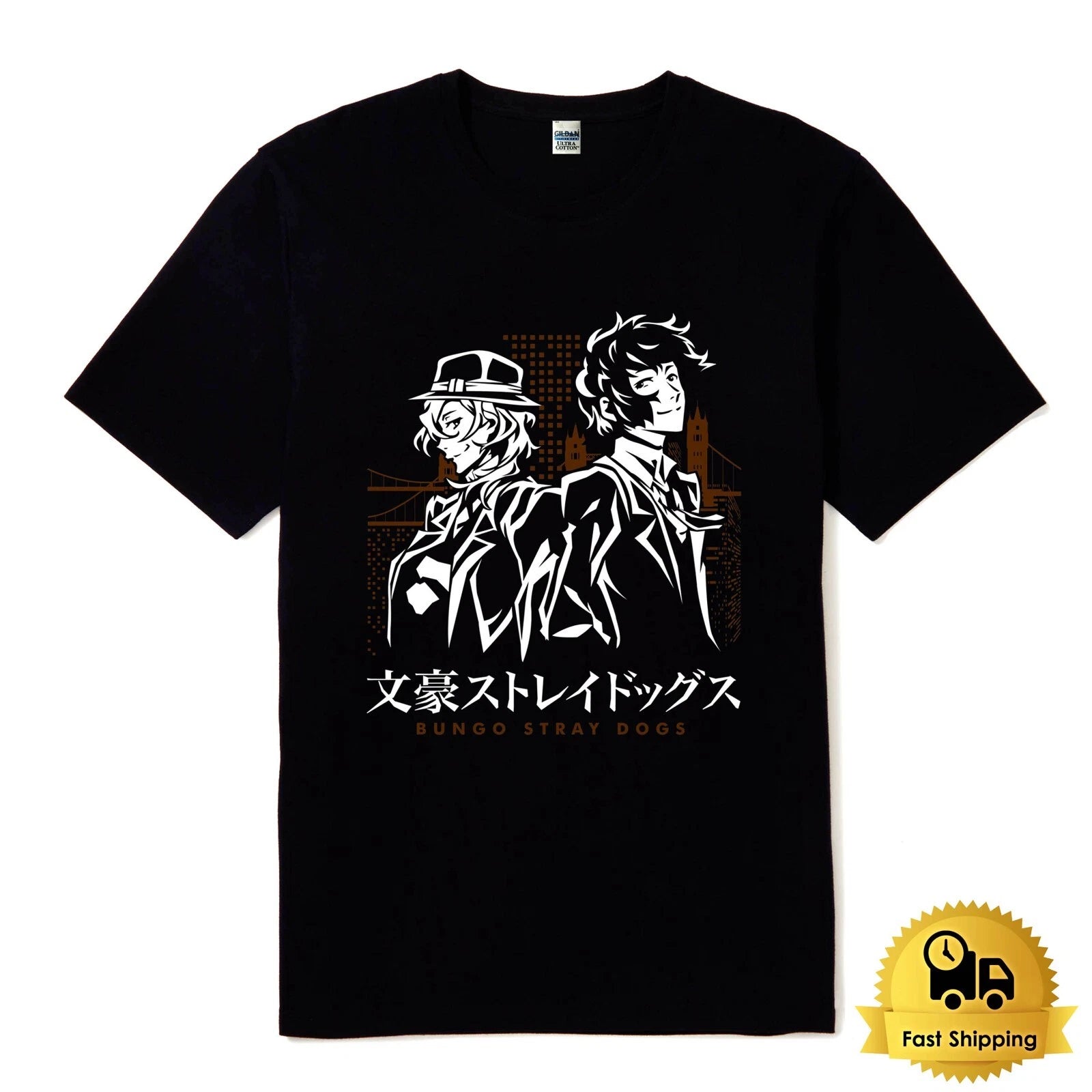 New Bungou Stray Dogs Dazai Chuuya Detective Anime Manga T-shirt Sizes S to 5XL