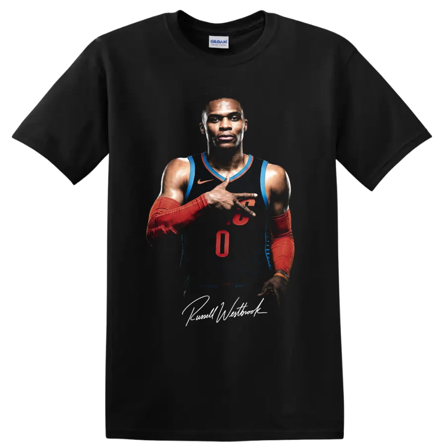 Russell Westbrook Basketball Player Action Pose T Shirt Oklahoma City Thunder