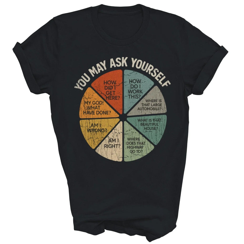 Vintage You May Ask Yourself Pie Chart 80s Music Unisex Shirt Gift