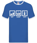 Eat Sleep Cats - Mens Ringer - Kitten Pet Pets Anima Cute Cats Gift Love