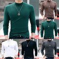 Simplistic Yet Stylish Mens Casual Pullover Featuring a Half Turtleneck