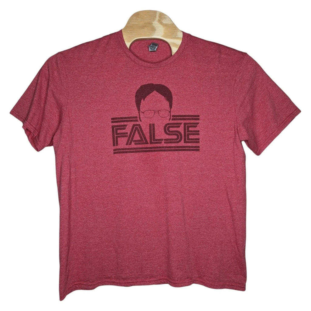 The Office Dwight False T Shirt Mens Size XL Red Gildan Softstyle Short Sleeve