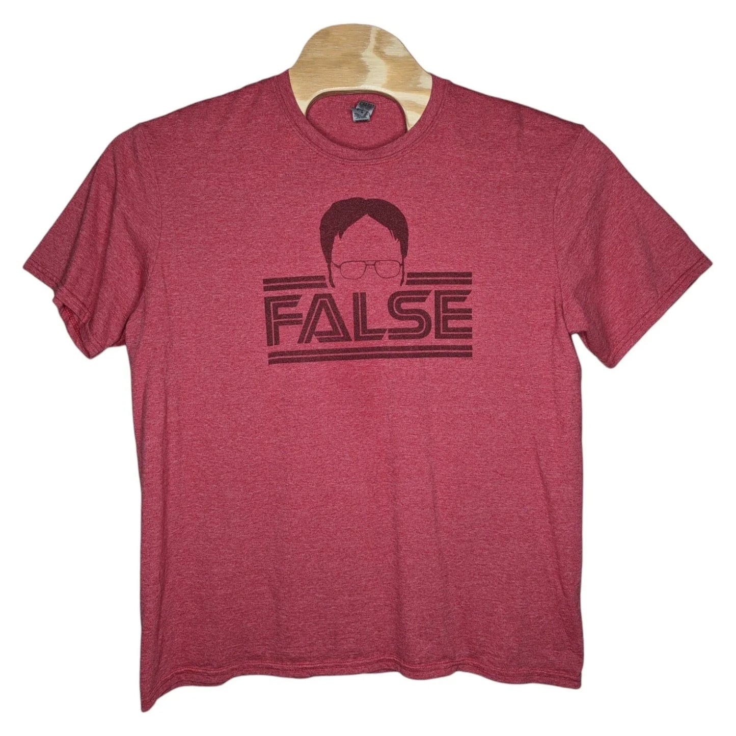 The Office Dwight False T Shirt Mens Size XL Red Gildan Softstyle Short Sleeve