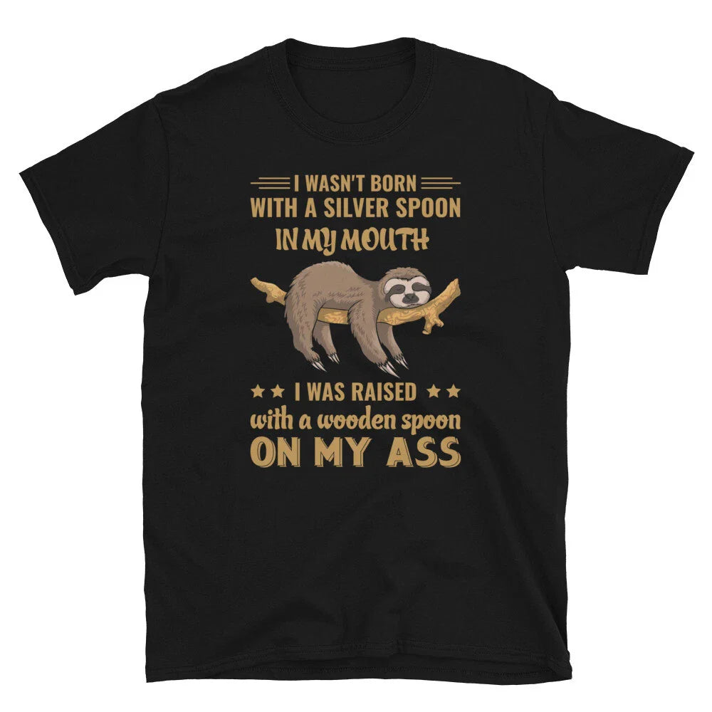 Silver Spoon Funny Novelty Sloth Classic Everyday Sarcastic Gift T-Shirt