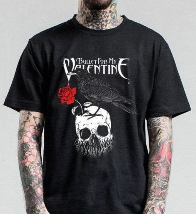 Bullet For My Valentine Raven Vintage T Shirt Metal Music Black   Unisex t-shirt