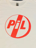Pil (Public Image LTD) White T-Shirt / RED LOGO  John Lydon / Sex Pistols
