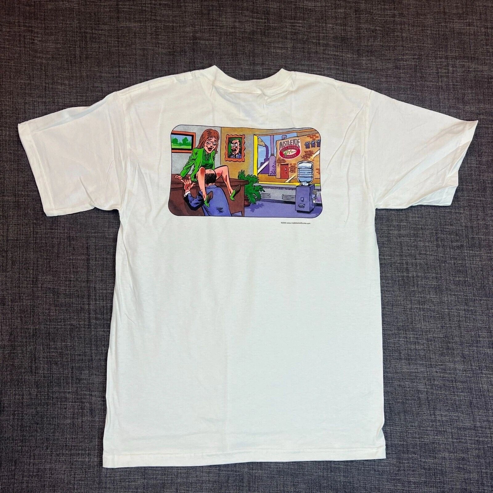Vintage 2005 Graphic Tee Raunchy Adult Humor Receptionist Office Cartoon Sz M