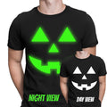Glow In The Dark Halloween Pumpkin Face T-Shirt Creepy Scary Unisex Design #T416