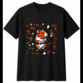 Anime Syrian Hamster with Mushrooms Cute Mens T-Shirt Black 100% Cotton Kawaii