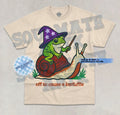 Off To Cause A Kerfuffle T-Shirt Funny Wizard Frog On Snail Meme Graphic Shirt
