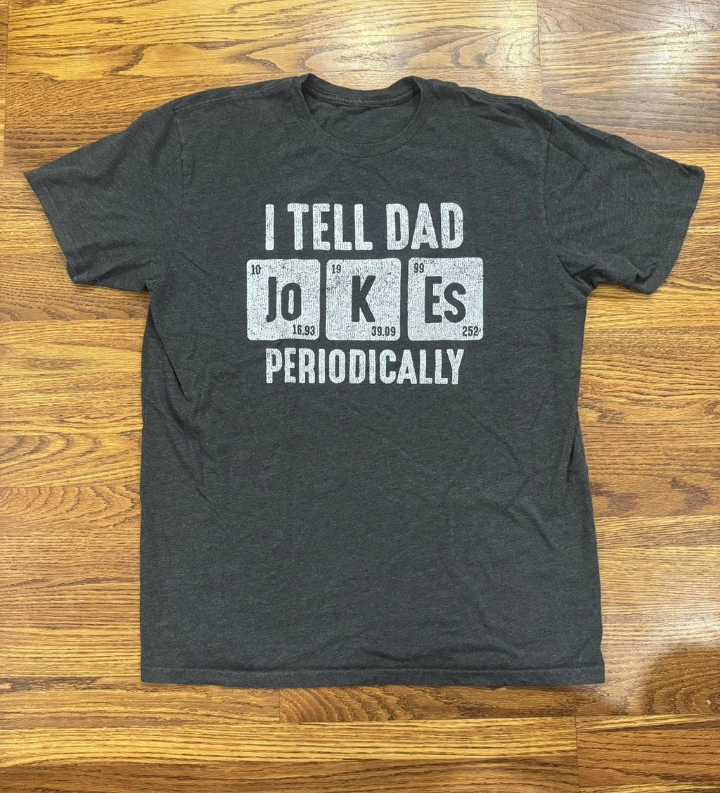 Graphic Tee Size XL Gray  I Tell Dad Jokes Periodically