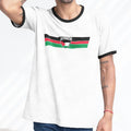 PALESTINE Mens  Ringer Tee T-Shirt Retro Strip FREEDOM Patriotism