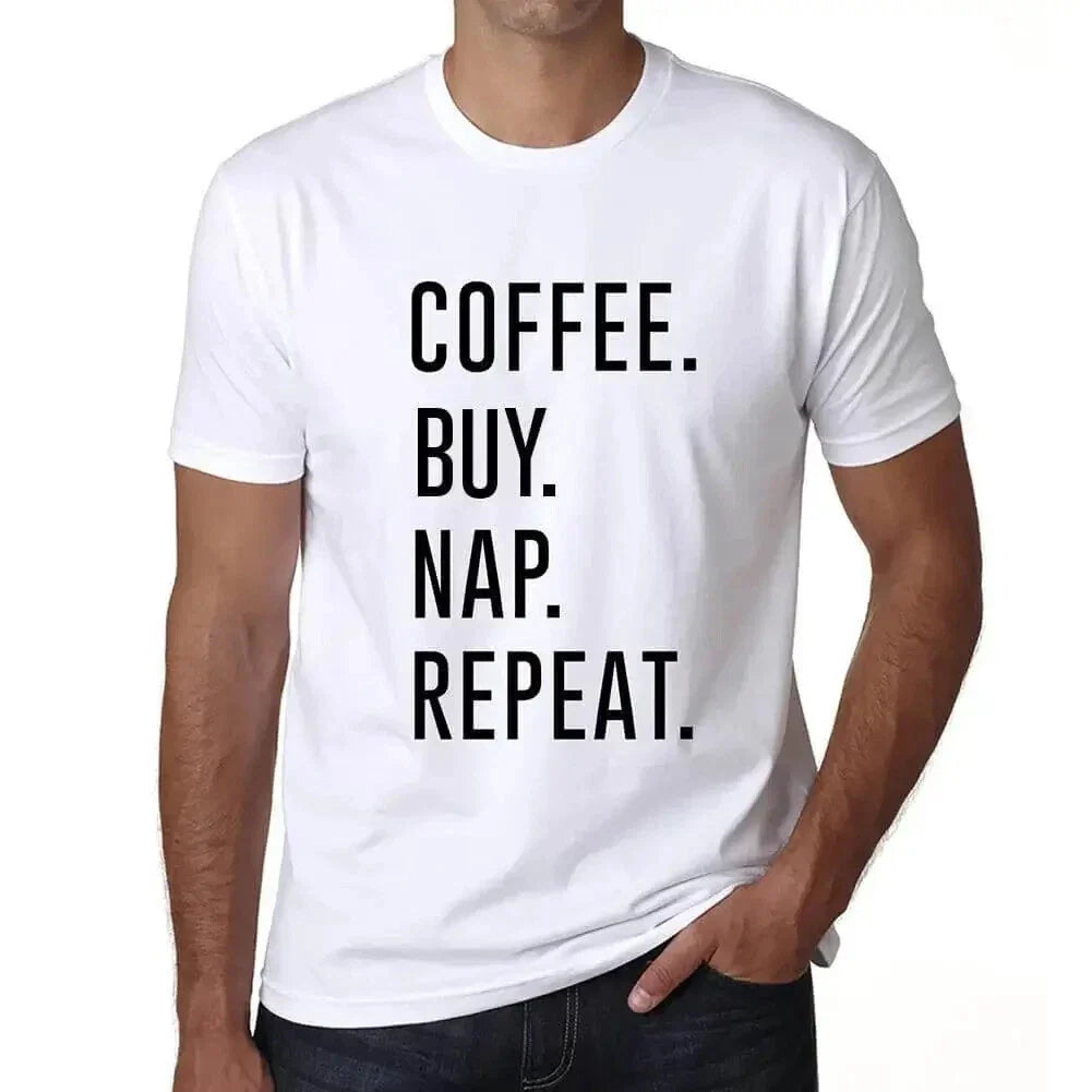 ULTRABASIC men's coffee t-shirt buy nap repeat coffee buy nap repeat