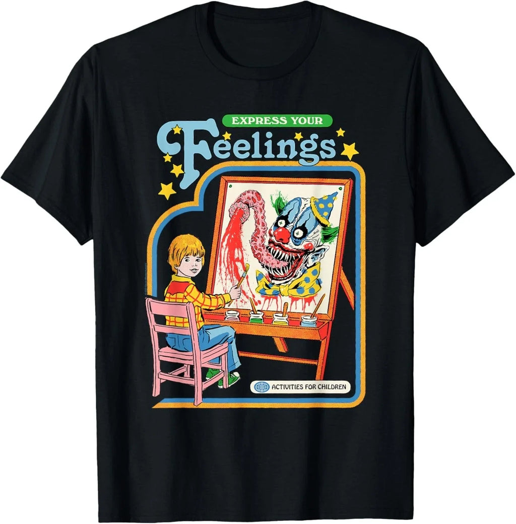 Steven Rhodes Express Your Feelings Clown Retro Dark Humor T-Shirt