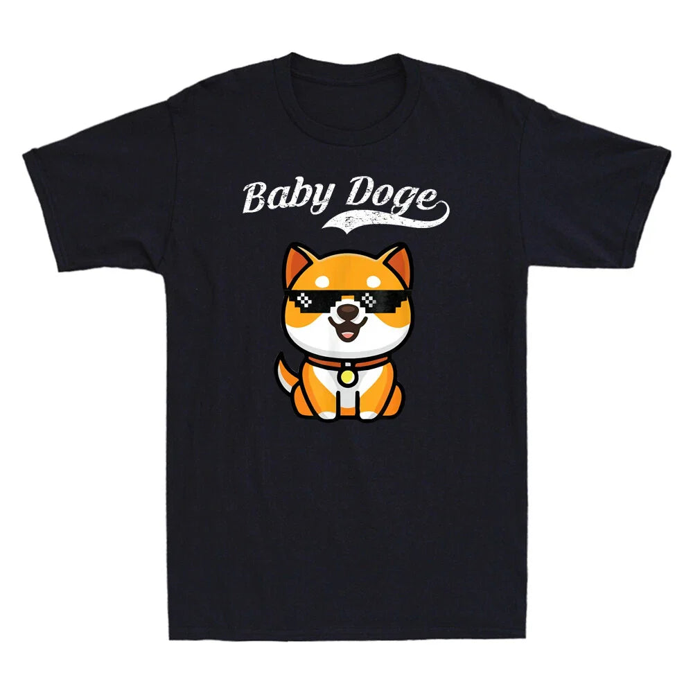 Baby Doge Coin  currency   Meme To The Moon Vintage Men's T-Shirt Top