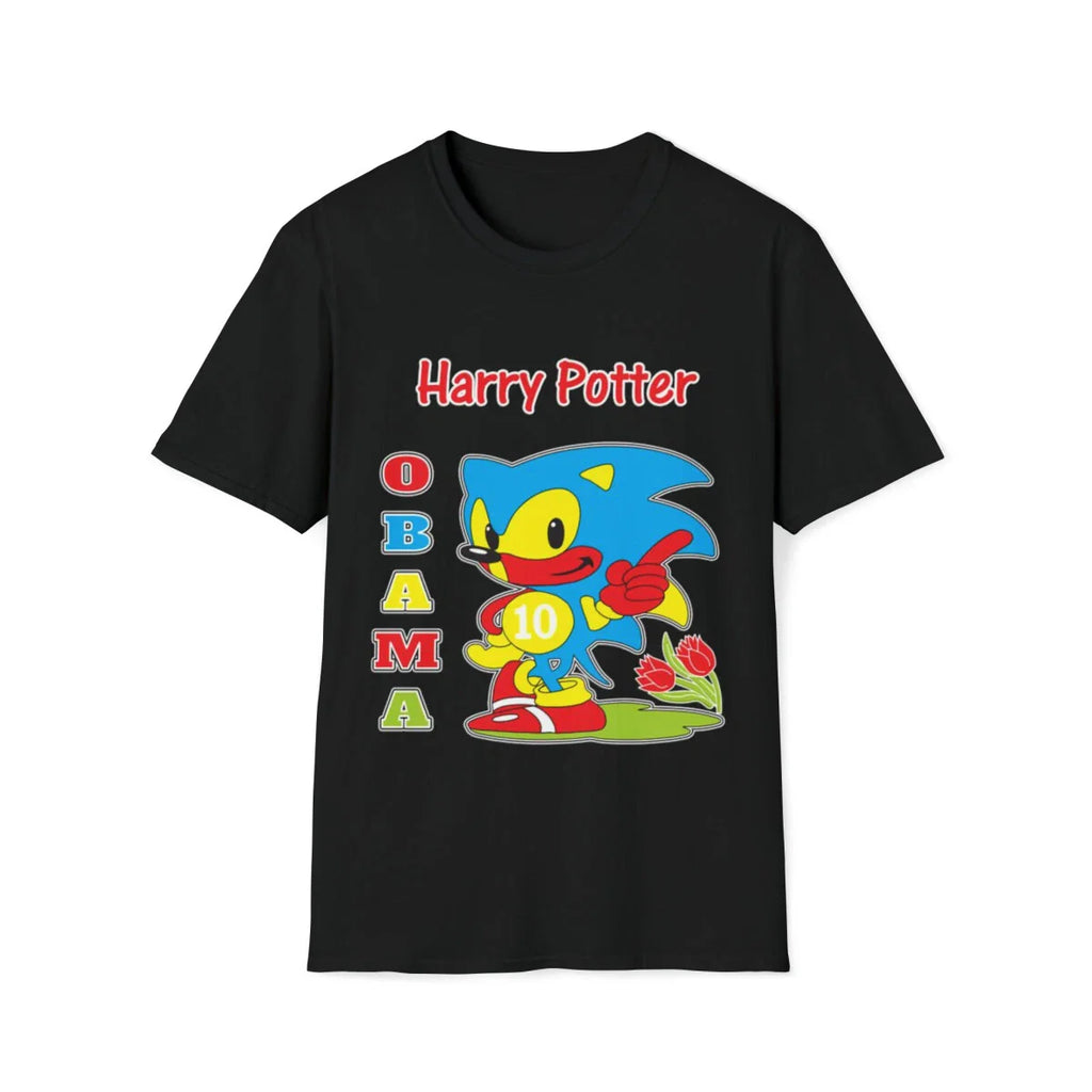 Obama Sonic Bootleg Ironic Humor Gaming Graphic Unisex T-Shirt