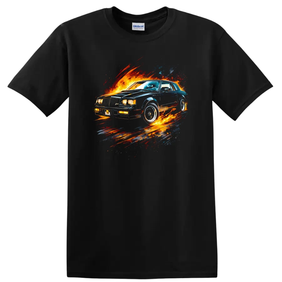 Buick Grand National Old Car T Shirt Classic Muscle Flame Art Tee