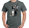 Banksy T-Shirt Mens Punk Street Art Graffiti Skinhead Top Rock Music Anarchy