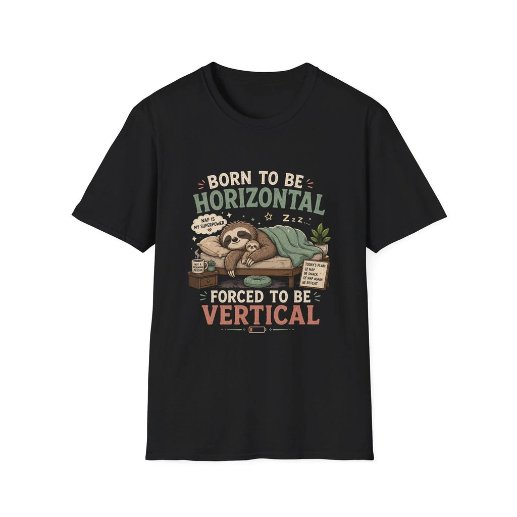 Born to Be Horizontal Sloth T-Shirt | Funny Lazy Animal Tee