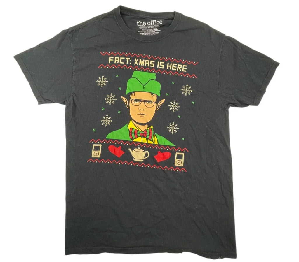 The Office - FACT: XMAS IS HERE Black Short Sleeve T-Shirt Size MEDIUM