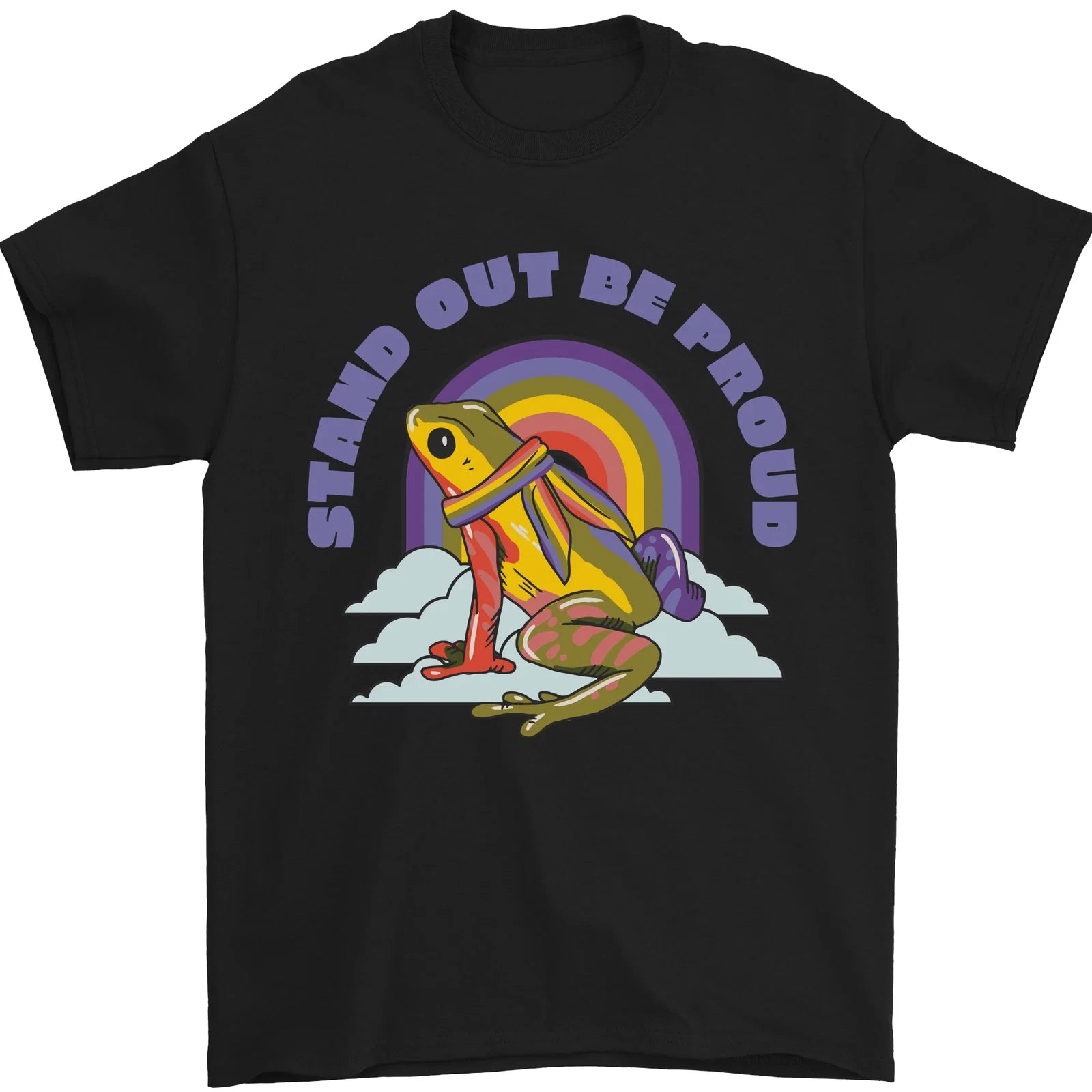 LGBT Frog Stand Out to Be Proud Gay Pride Mens T-Shirt 100% Cotton