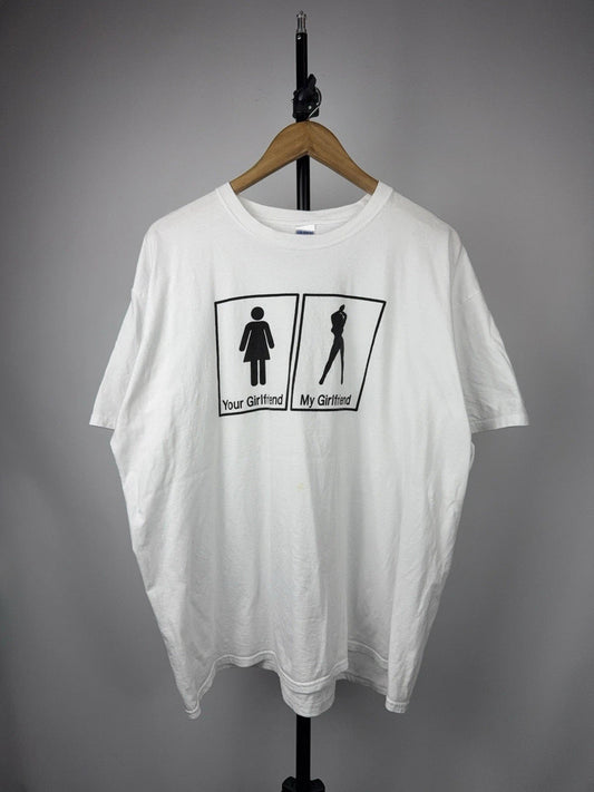 00s Funny Humor Your Girlfriend My Girlfriend Meme Graphic Tee Men’s 2XL Size