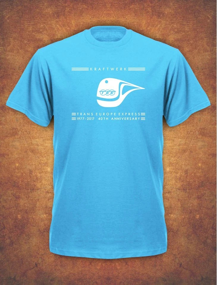 40th Anniversary KRAFTWERK TRANS EUROPE EXPRESS RETRO  Mens T-Shirt Sky Blue