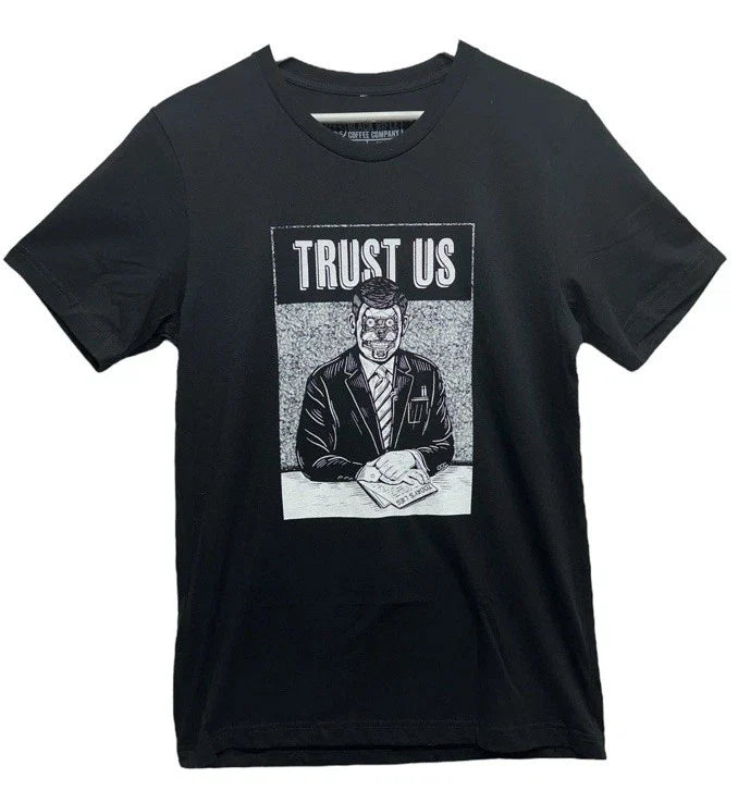 Black Rifle Coffee Company Men’s graphic  T- Shirt Black Size Med “Trust Us”