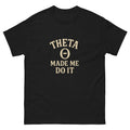 Theta Made Me Do It Funny Options Trading T-Shirt Stock Market Trader Tee Unisex