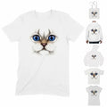 White Cat with Blue Eyes Cute T Shirt - Kittens Face Realistic Animals