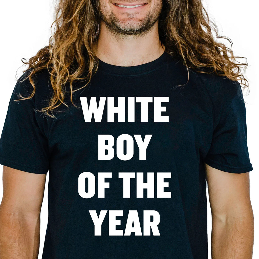 White Boy of the Year Shirt | Funny Meme Gym Bro Tee Viral Internet Joke T-Shirt