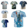 3D Print Women Men Short Sleeve T-shirt Casual Tee Tops Cool Fighter Aircraft