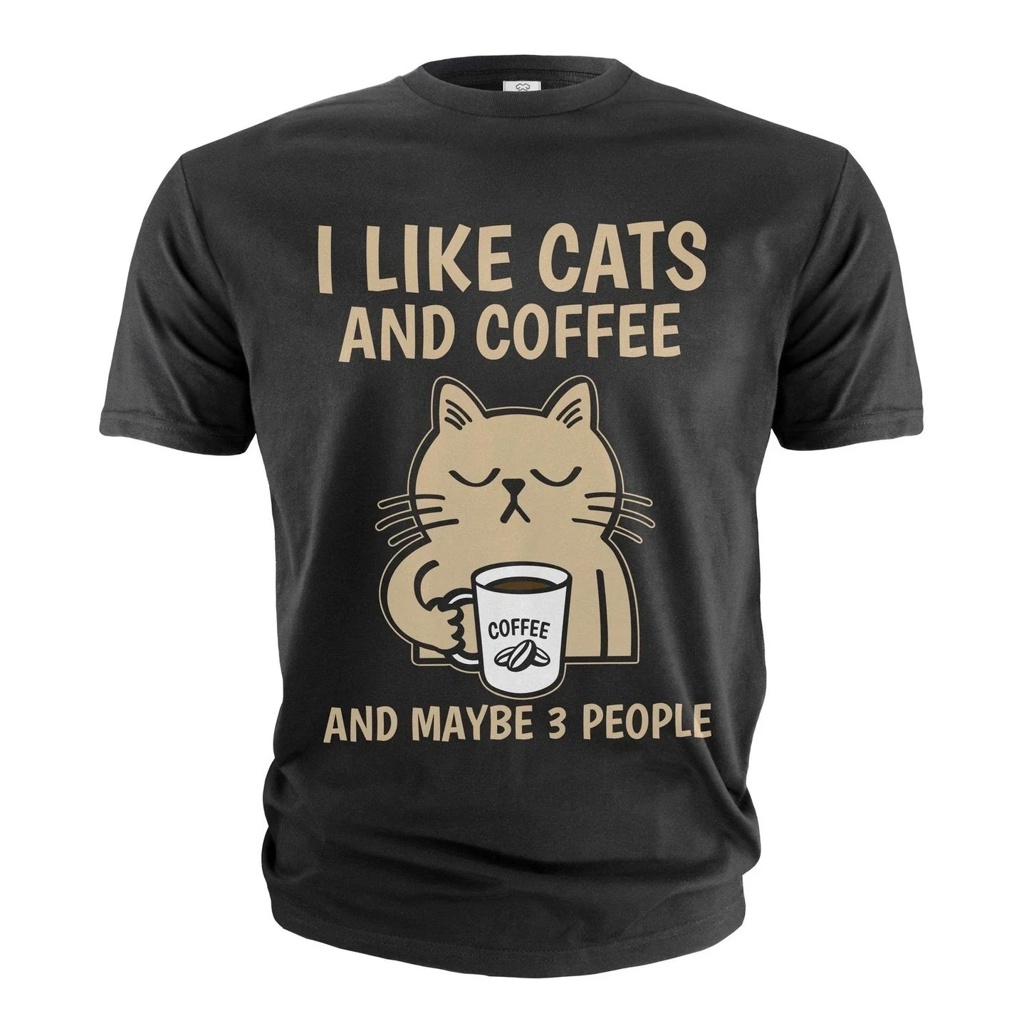 Funny Coffee and Cats T-shirt I like cats coffee and maybe 3 people shirt, S-5XL
