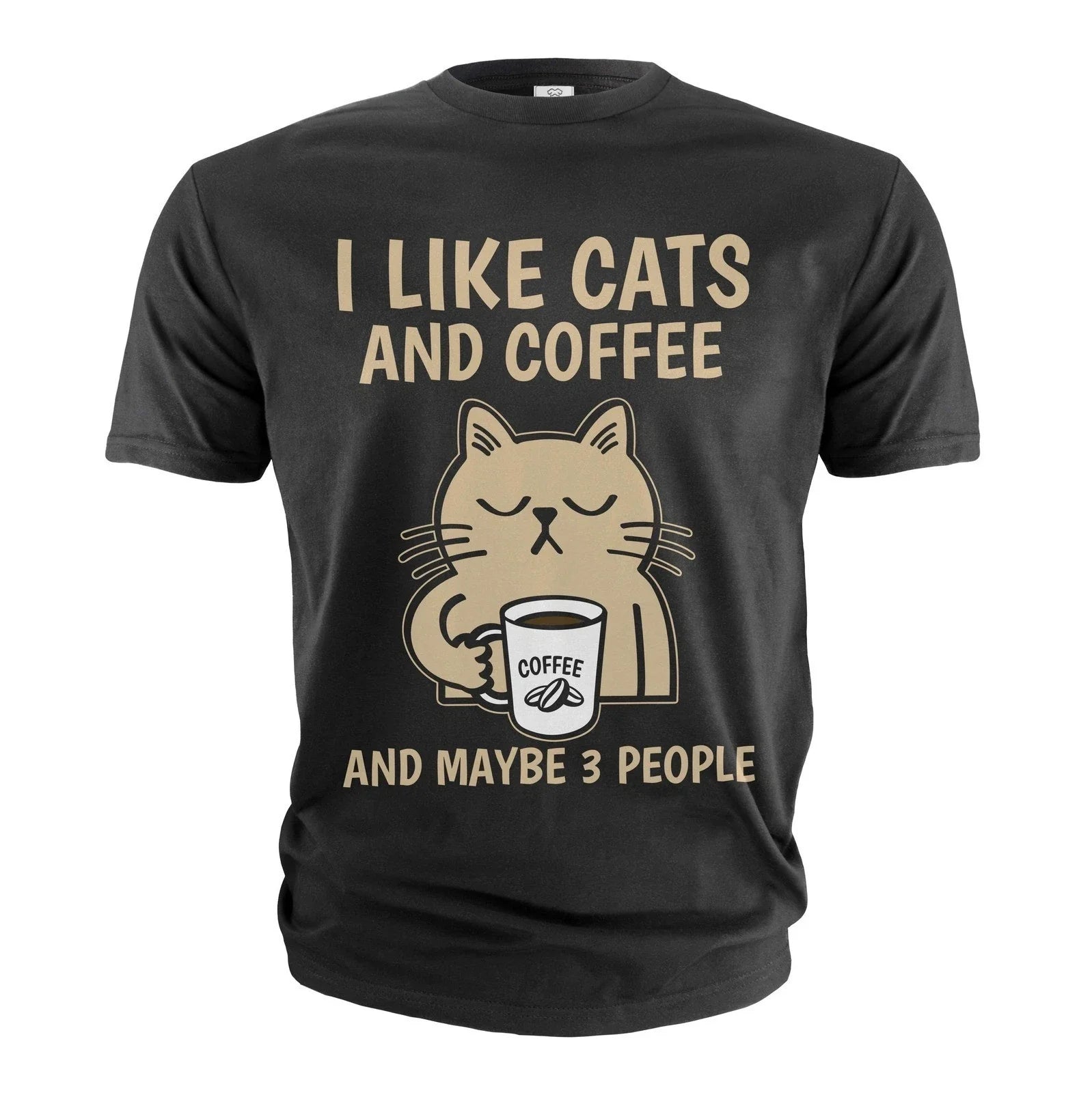 Funny Coffee and Cats T-shirt I like cats coffee and maybe 3 people shirt, S-5XL