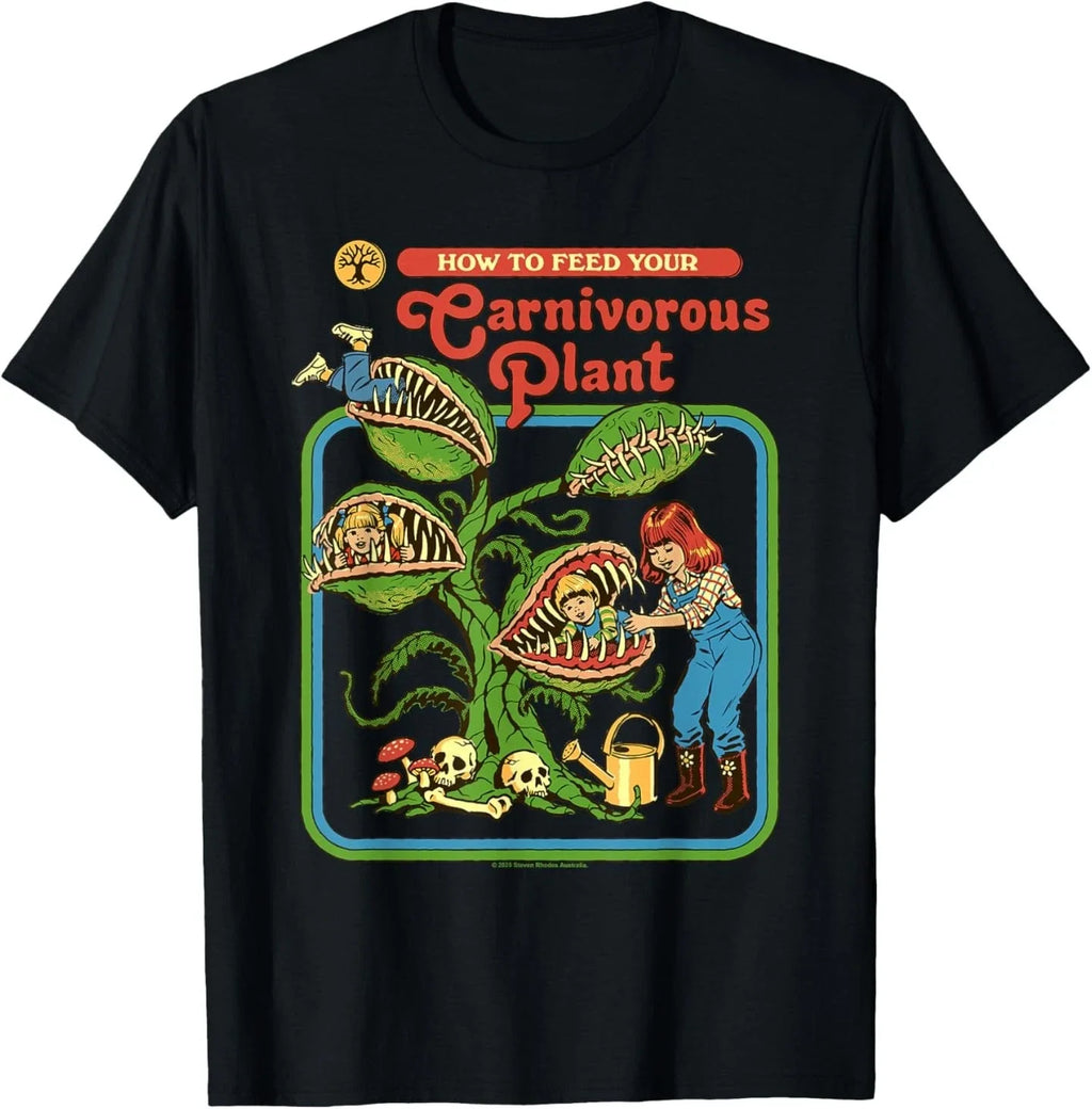 Carnivorous Plant Sci Fi Retro Vintage Funny Adult Humor T-Shirt