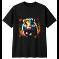 Hamster Psychedelic Cute Mens T-Shirt Black 100% Cotton Adorable Unisex